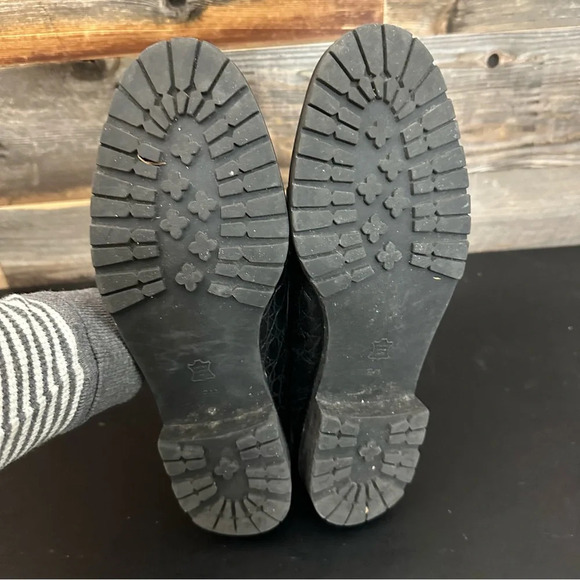 Talbots Women's Loafer Size 9 AA Slip On Flats Black Croc Buckle Strap Leather - Picture 8 of 9